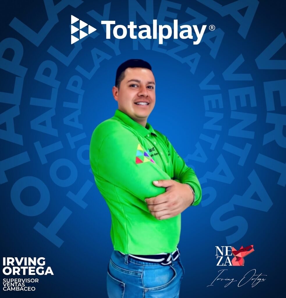 Imagen de supervisor de zona de Totalplay Neza, referente en liderazgo, motivación y cumplimiento de metas en ventas.